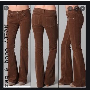 Rag & Bone Chocolate Corduroy Elephant Bell Sz 26